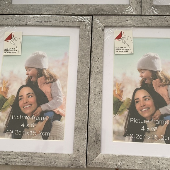 Light gray / white wood look 4x6 picture frame. NWT set of 5 - Picture 7 of 8